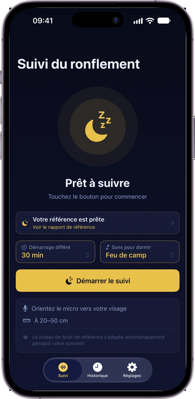 Écran de suivi NightSnore